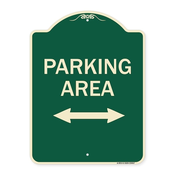 Signmission Parking Area W/ Bidirectional Arrow Heavy-Gauge Aluminum Architectural Sign, 24" x 18", G-1824-23467 A-DES-G-1824-23467 - main